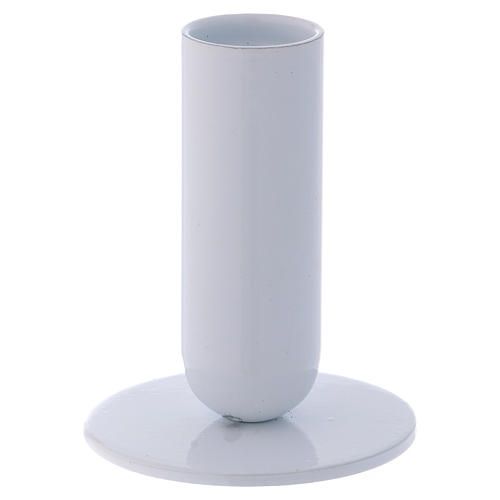 Candle holder tube in white brass 1