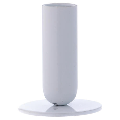 Candle holder tube in white brass 2