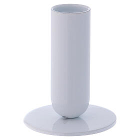 Porta-vela tubular em latão branco