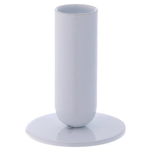 Porta-vela tubular em latão branco 1