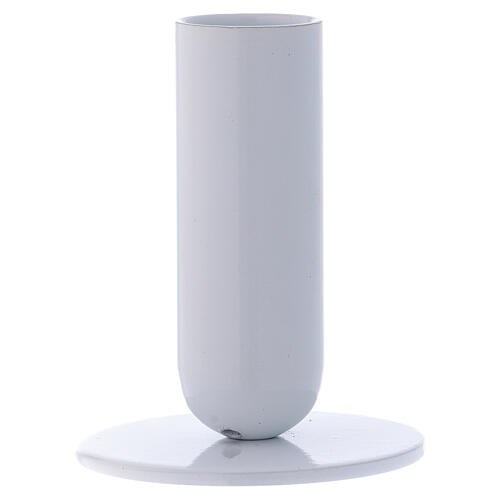 Porta-vela tubular em latão branco 2