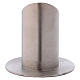 Oval candle holder tube in satinised silver-plated brass s3