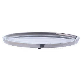 Piatto portacandele ovale in alluminio 20x11