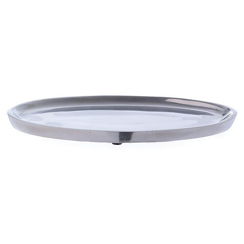 Prato porta-vela oval em alumínio 20x11 cm 1