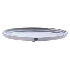 Oval aluminium candle holder plate 8x4 in