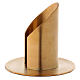 Tubular candle holder in matte gold plate brass s2