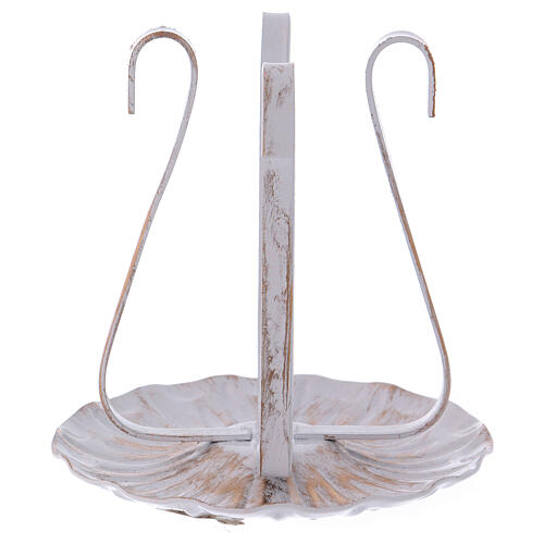 White iron candle holder with gold-colored details and spike 2