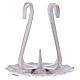 White iron candle holder with gold-colored details and spike s1