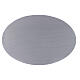 Oval candle holder plate in silver-colored aluminium s1
