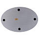 Oval candle holder plate in silver-colored aluminium s2