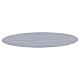 Oval candle holder plate in silver-colored aluminium s3