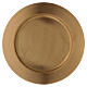 Gold plated brass candle holder plate with satin finish d. 4 3/4 in s2