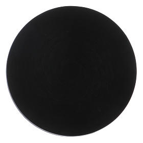 Assiette porte-bougie ronde 10 cm en aluminium noir