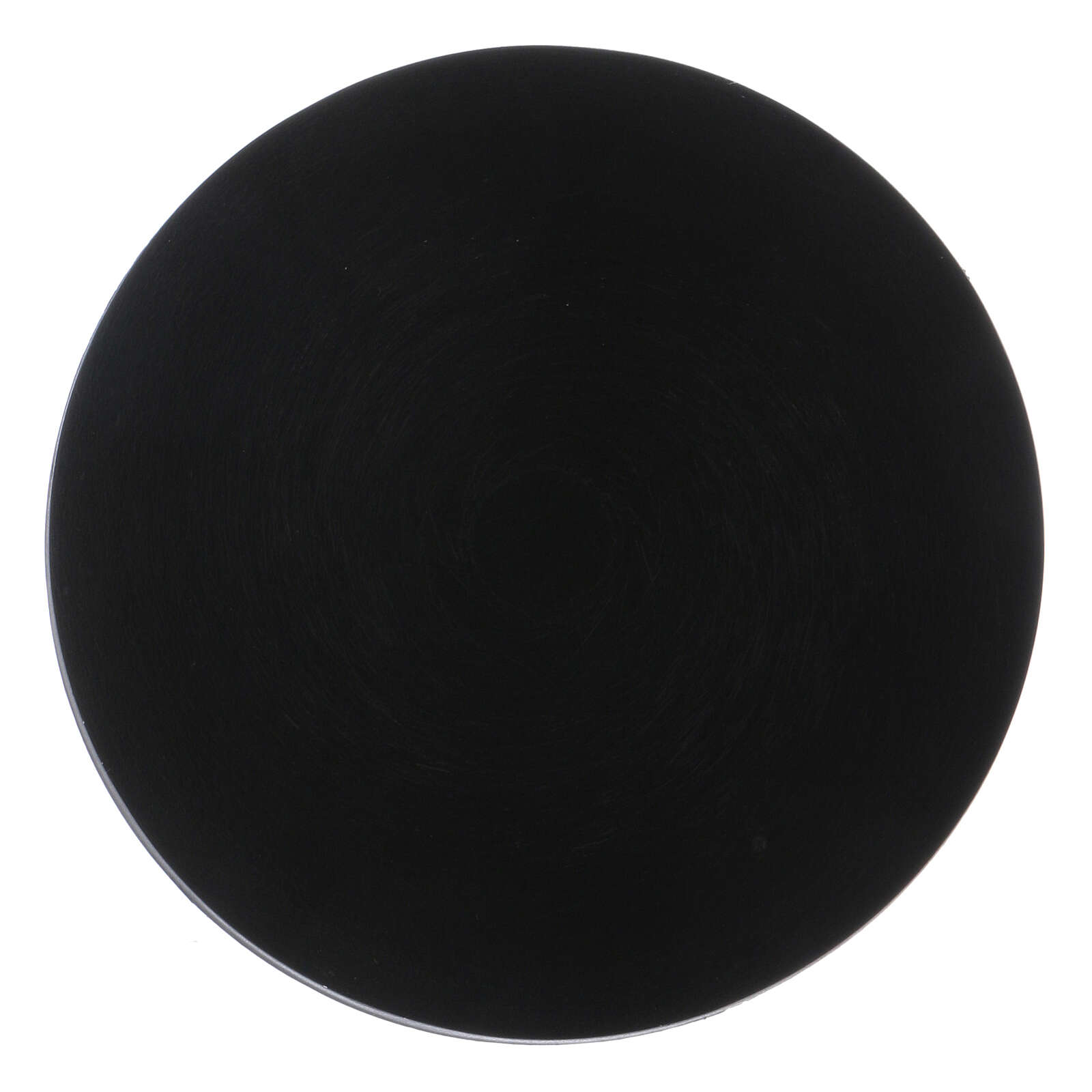 Round candle holder plate 4 in in black aluminium online sales on