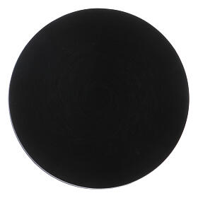 Round candle holder plate 4 in in black aluminium