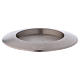 Candle holder plate in matt silver-plated brass s1