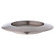 Candle holder plate in matt silver-plated brass s2