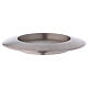 Candle holder plate made in matte silver-plated brass s2