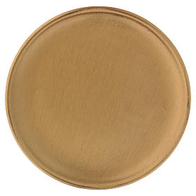 Candle holder plate in satinised gold-plated brass diam. 12 cm