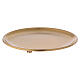 Candle holder plate with raised edge d. 4 3/4 in in gold plated brass with satin finish s1