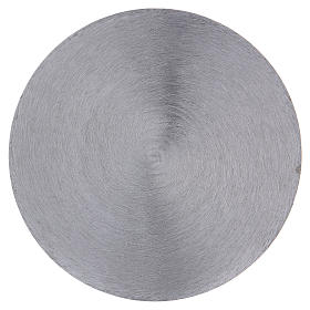 Piatto portacandele concavo alluminio argentato d. 12,5 cm