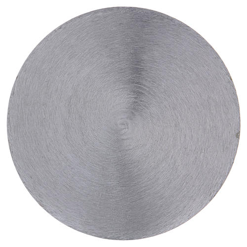 Piatto portacandele concavo alluminio argentato d. 12,5 cm 2