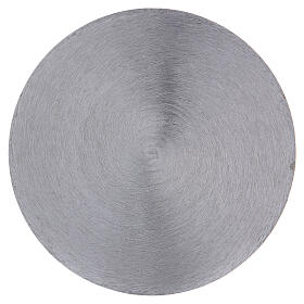 Prato para vela côncavo alumínio prateado diâm. 12,5 cm