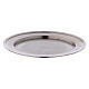 Candle holder plate in matte silver-plated brass s1