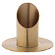 Candle holder tube in gold-plated brass with round base s1