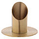 Tubular candlestick with round base in gold plated brass s1