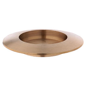 Candle holder in satinised gold-plated brass diam. 5 cm