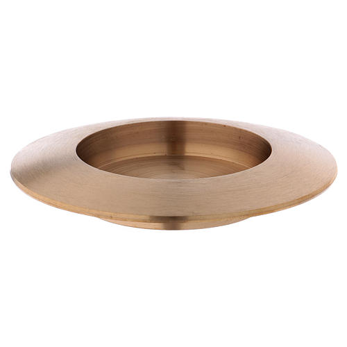 Candle holder in satinised gold-plated brass diam. 5 cm 1