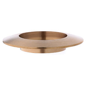 Gold plated brass candlestick with satin finish d. 2 in