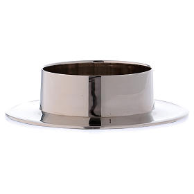Candle holder in glossy silver-plated aluminium diam. 6 cm