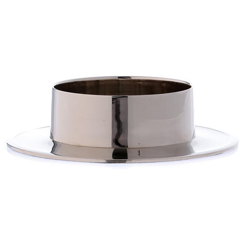 Candle holder in glossy silver-plated aluminium diam. 6 cm 2
