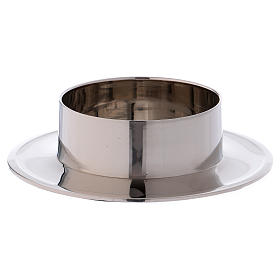 Porte-bougie aluminium argenté brillant diam. 6 cm