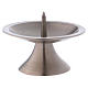 Candle holder in silver-plated brass with round base and jag s1