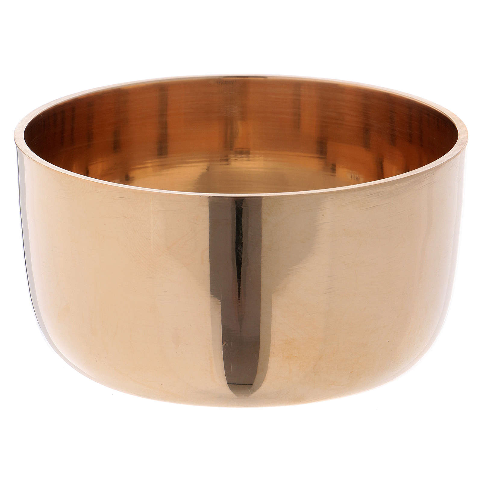 Candle holder ring 6 cm in glossy golden brass | online sales on ...