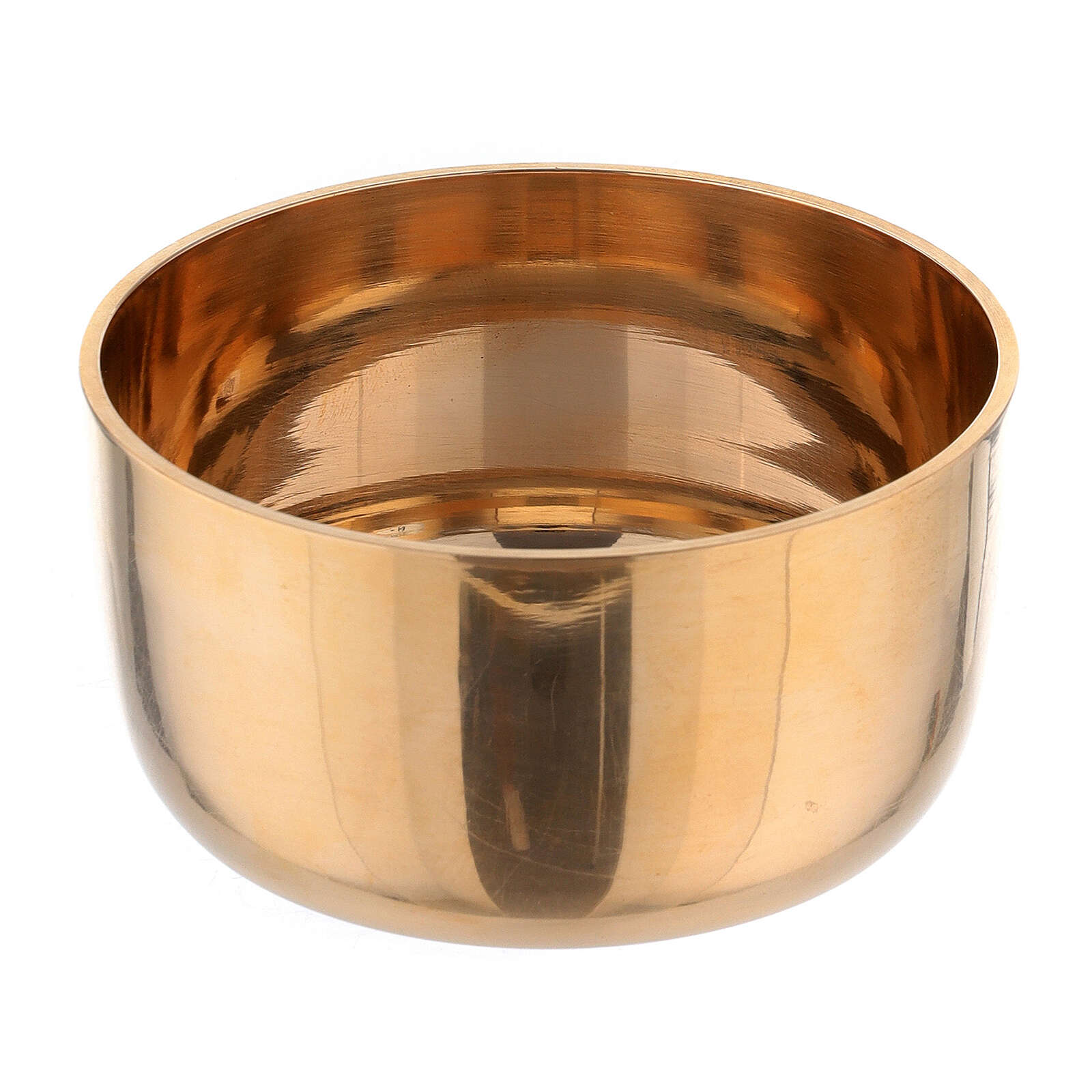 Candle follower 6 cm in glossy golden brass | online sales on HOLYART.co.uk
