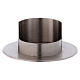 Modern candle holder in satinised silver-plated brass diam. 5 cm s1