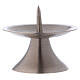 Silver-plated brass candlestick round base central spike d. 3 in s2