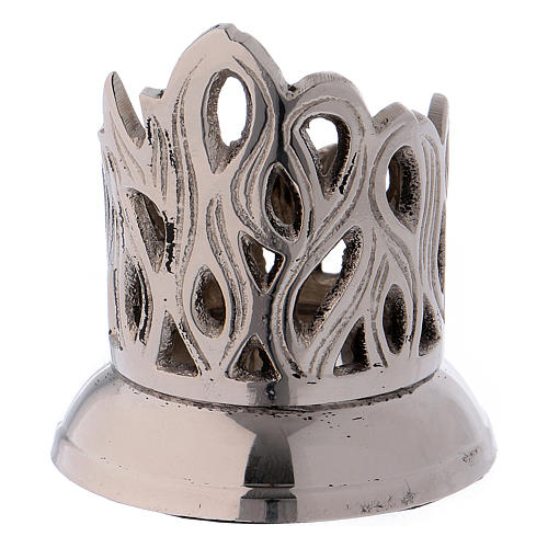 Candle holder with flame decoration in silver-plated brass diam. 3 cm 3