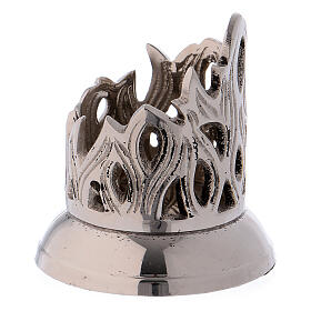 Flame shaped candlestick in silver-plated brass d. 1 1/4 in