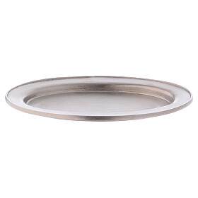 Matte silver-plated brass candle holder plate