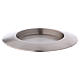 Round candle holder in matt silver-plated brass diam 7 cm s1