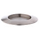 Round candle holder in matte silver-plated brass d. 3 in s1