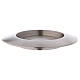 Round candle holder in matte silver-plated brass d. 3 in s2