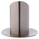 Round base candlestick in silver-plated brass with satin finish s3