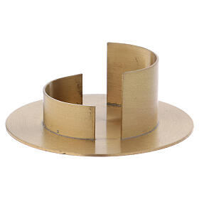 Modern candlestick in gold plated brass with satin finish d. 2 in