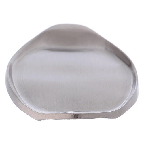 Oval candle holder plate with raised edges in matt silver-plated brass 3